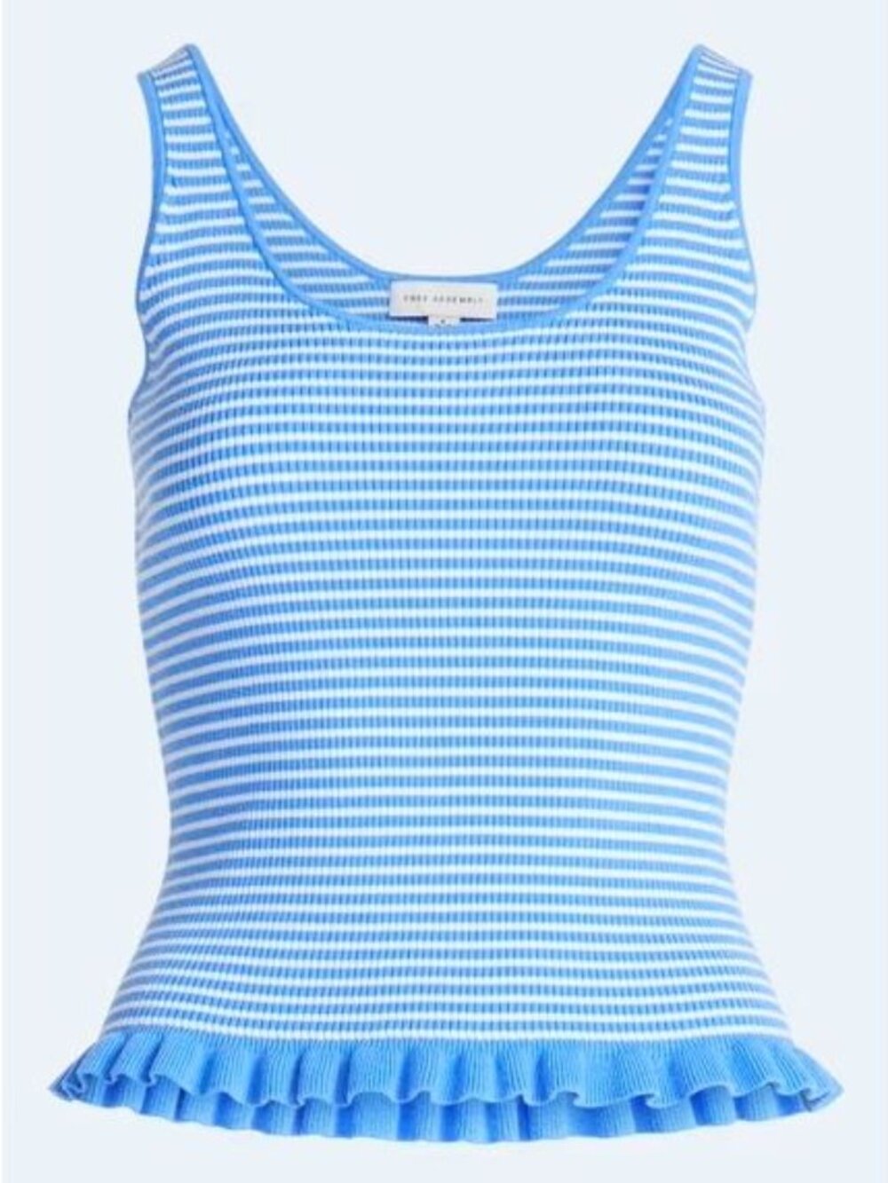 Free Assembly Women's and Women's Plus Ruffle Hem Knit Tank Top